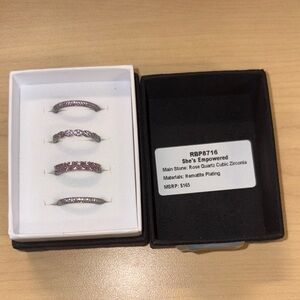 She's Empowered Rose Quartz hematite plating size 8 Rings
